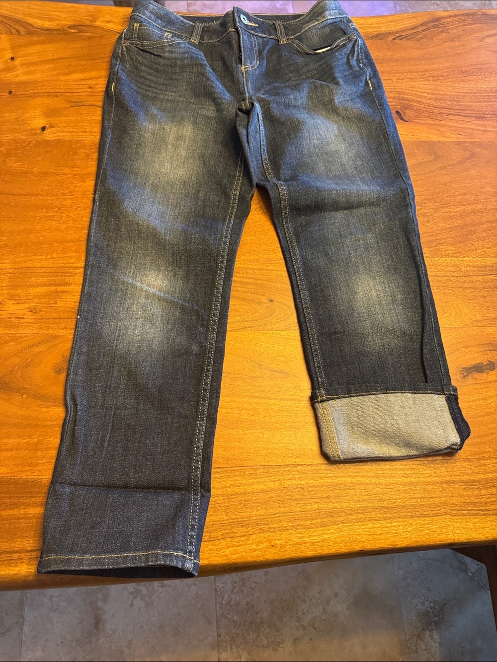 Simply Vera Vera Wang Women's Straight Dark Blue Jeans